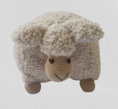 Sütlü Kahve Pofuduk Kuzu Yastık Amigurumi Organik Oyuncak - 1