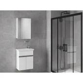 Miniço Ebeveyn-b 50 X 32 Cm Ayna Dolaplı MDF Banyo Dolabı Takımı - 4