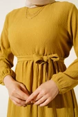 Bürümcük Kat Kat Elbise Hardal thumbnail 4