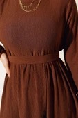 Bürümcük Kat Kat Elbise Kahve thumbnail 4