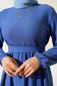 Bürümcük Kat Kat Elbise İndigo thumbnail 4