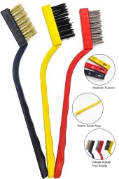 Hayal Sepeti 3lü Tel Naylon Fırça Aspiratör Ocak Banyo Musluk Lavabo Fırın Temizlik Fırça Seti - 6