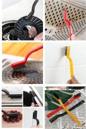 Hayal Sepeti 3lü Tel Naylon Fırça Aspiratör Ocak Banyo Musluk Lavabo Fırın Temizlik Fırça Seti - 9