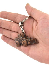 Buldozer Bakır Rölyef Araç Anahtarlık - 2