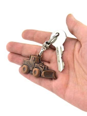 Buldozer Bakır Rölyef Araç Anahtarlık - 4