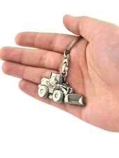 Buldozer Nikel Oksit Rölyef Araç Anahtarlık - 2