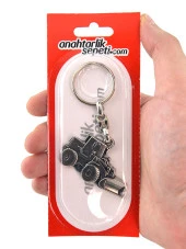 Buldozer Nikel Oksit Rölyef Araç Anahtarlık - 5