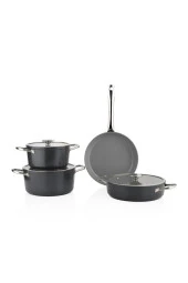 Schafer Gravita Seramik Tencere Seti 7 Parça-Siyah - 1
