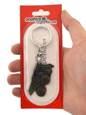Kamyon Rölyefli Metal Anahtarlık - Antik Sarı - 5
