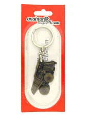 Kamyon Rölyefli Metal Anahtarlık - Antik Sarı - 8