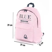 Benetton Laptop Bölmeli Okul Sırt Çantası 2 Bölmeli Toz Pembe 03801 thumbnail 2