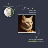 Kendinize Özel Poster, Kraliyet Aile Üyesi Posteri, Kedi Severlere Hediye, Akıllı Kağıt Poster thumbnail 3