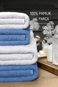 4 lü Banyo Havlusu Takımı Soft Büyük Havlulu Pamuklu Havlu Seti 90X150 Cm Beyaz - 4