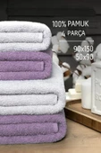 4 lü Banyo Havlusu Takımı Soft Büyük Havlulu Pamuklu Havlu Seti 90X150 Cm Beyaz - 5