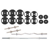 105 Kg Döküm 150 Cm Vidalı Z Barlı Ağırlık Halter Dambıl Set - 1