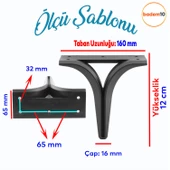 Begonya Lüks Mobilya Kanepe Sehpa Tv Ünitesi Oturma Grubu Koltuk Ayağı Baza Ayakları Siyah 12 Cm thumbnail 2