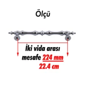 Şehzade Kulp Mobilya Mutfak Dolabı Çekmece Dolap Kulpları Kapak Kulpu Kulbu Krom 224 mm Metal - 2