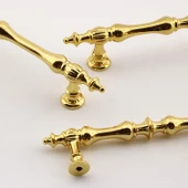 Şehzade Kulp Mobilya Mutfak Dolabı Çekmece Dolap Kulpları Kapak Kulpu Kulbu Gold 224 mm Metal thumbnail 4