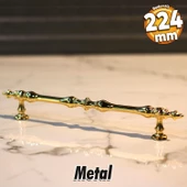 Şehzade Kulp Mobilya Mutfak Dolabı Çekmece Dolap Kulpları Kapak Kulpu Kulbu Gold 224 mm Metal thumbnail 1