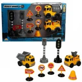 2552 Maxx Wheels Sesli ve Işıklı Arabalı Trafik Işık Seti - İnşaat Araçları - 2