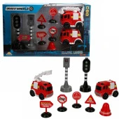 2552 Maxx Wheels Sesli ve Işıklı Arabalı Trafik Işık Seti - İnşaat Araçları - 3