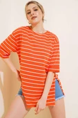 Çizgili Oranj Tshirt thumbnail 2