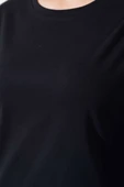 Bisiklet Yaka Basic T-shirt Siyah - 4