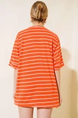 Çizgili Oranj Tshirt thumbnail 3