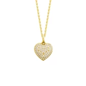 14 Ayar Altın Taşlı Kalp Kolye 2,2 gr thumbnail 1