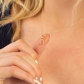 14 Ayar Altın Taşlı Nal Şans Kolye 1,55 gr thumbnail 3