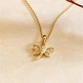 14 Ayar Altın Taşlı Yusufçuk Kolye 2,03 gr - 1