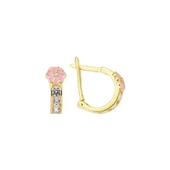 14 Ayar Altın Pembe Çicek Halka Çocuk Küpe 1,50 gr - 3