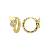 14 Ayar Taşlı Kelebek Kanatlı Halka Altın Küpe 2,24 gr - 1