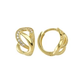 14 Ayar Taşlı Desenli Halka Altın Küpe 2,55 gr - 1