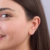 14 Ayar Altın N Harf Küpe 0,56 gr - 3