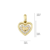 14 Ayar Altın Taşlı Kalp Kolye Ucu 0,86 gr thumbnail 2