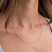 14 Ayar Satürn Altın Zincir Kolye - 1.85 gr thumbnail 1