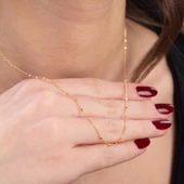 14 Ayar Satürn Altın Zincir Kolye - 1.85 gr thumbnail 3