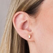 14 Ayar Altın Bebek Ayak İzi Küpe 0,98 gr - 1