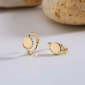 14 Ayar Modern Minik Yuvarlak Halka Altın Küpe 0,87 gr - 1