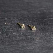 14 Ayar Altın Üç Taşlı Küpe 0,55 gr - 1