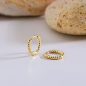 14 Ayar Altın Minik Modern Burgulu Halka Küpe 1,29 gr - 1