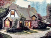 Hobbit Evi Adlı İran Tebriz Halı Tablo 94x75cm - Duvar Halı Kilim Tablo thumbnail 2