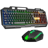 Hytech HKM-X86 QUIN Siyah Usb Gökkuşağı Zemin Aydınlatmalı Gaming Oyuncu Klavye + Mouse Set - 1