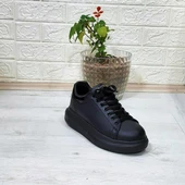 Bestof 150 Siyah-Siyah Fuspetli Sneaker Düz Taban Spor Ayakkabı - 8