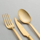 Nehir dalyan titanyum altın 60 parça çatal kaşık takımı seti 12 kişilik titanyum gold thumbnail 2