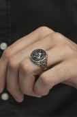 Kurt Başı Desenli 925 Gümüş Erkek Yüzük thumbnail 6