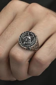 Kurt Başı Desenli 925 Gümüş Erkek Yüzük thumbnail 1