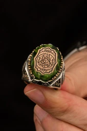 La Galibe İllallah Allahtan Başka Galip Yoktur Yazılı 925 Gümüş Erkek Yüzük thumbnail 8