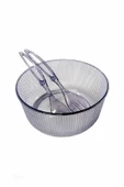 Akrilik, Yuvarlak, Servis Kaşığı ve Çatallı Salata Kasesi Servis Sunum Tabağı 23 cm - 2